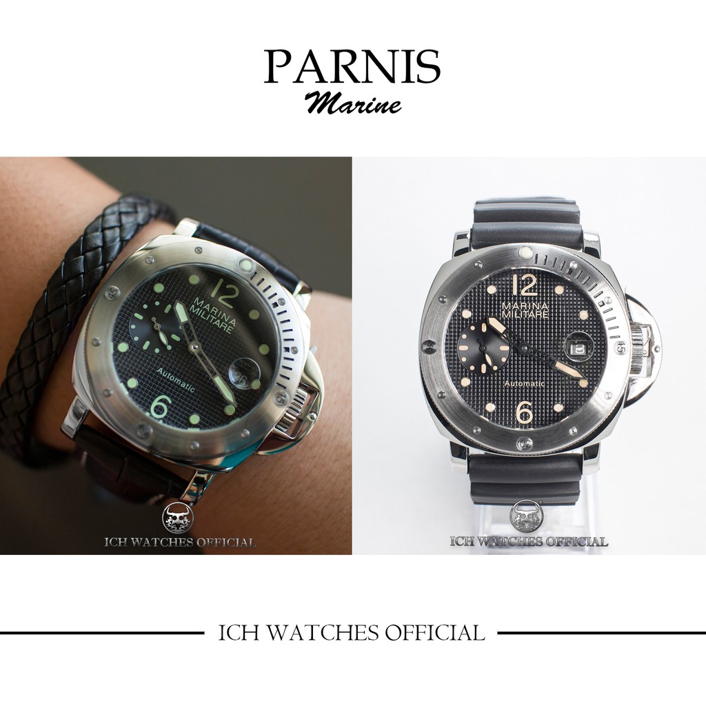 原裝進口瑞士Parnis MM025義大利海軍自動機械錶三明治面盤潛水錶-男錶女錶pam1024
