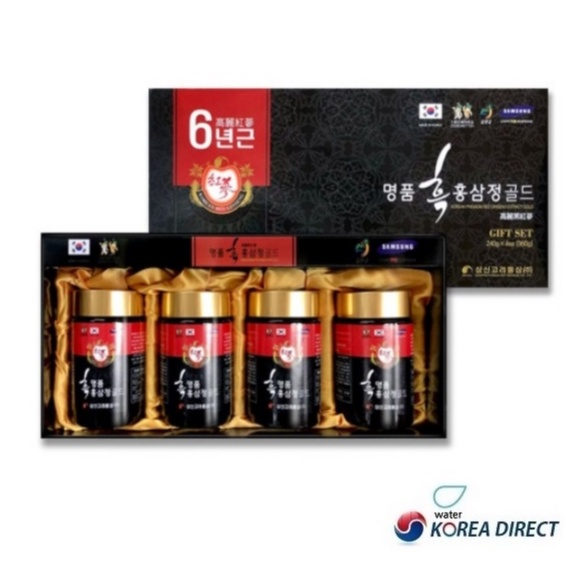 韓國 6年根 名品黑紅蔘精 gold240g X 4瓶