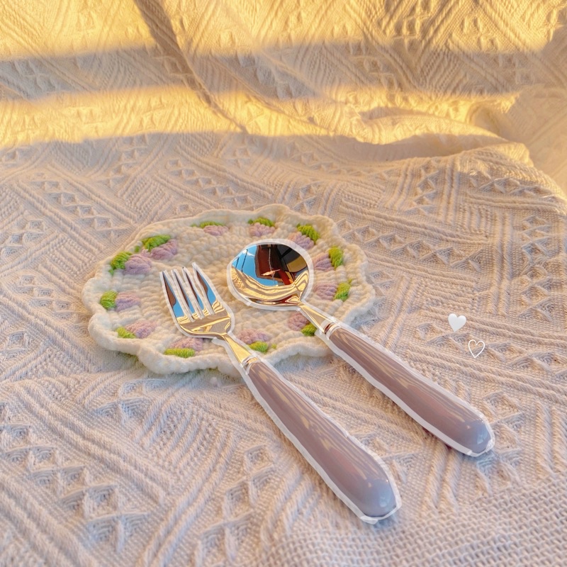 （現貨）Hestia || 芋香紫陶瓷不鏽鋼餐具🍴湯匙 叉子 湯勺 餐具 餐具組