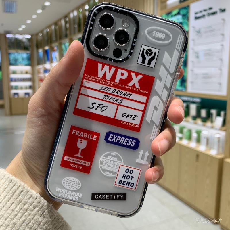 台灣出貨 正貨Casetify聯名DHL適用iPhone12ProMax手機殼蘋果11個性標簽12透明保護殼【愛德】