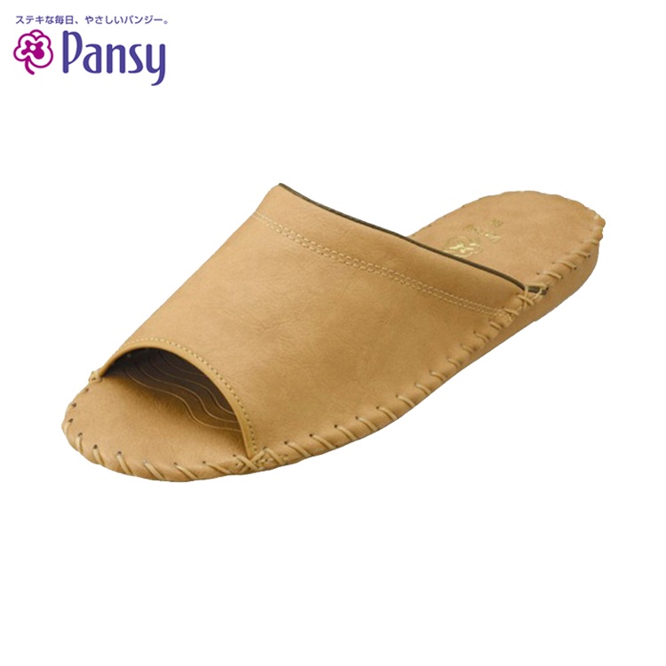 【PANSY】日本 經典款 男室內拖鞋 駝色 9723