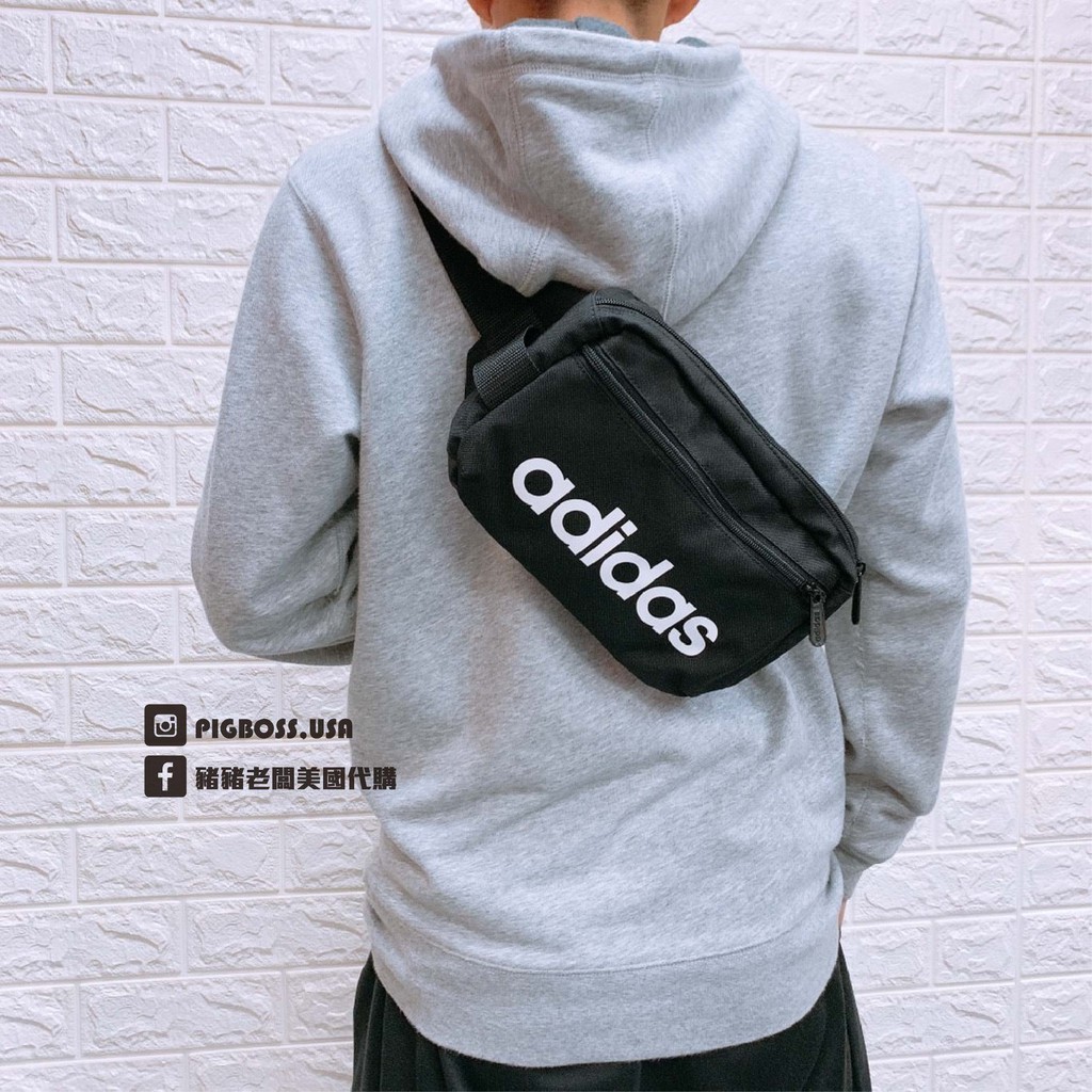 豬豬老闆】ADIDAS Linear Core 側背包腰包側背包小包隨身包黑白深藍粉三色DT4827 | 蝦皮購物