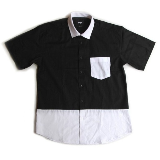 PUNX BLK/WHI SPLIC SHIRT 拼接剪裁襯衫【 PUNX 】