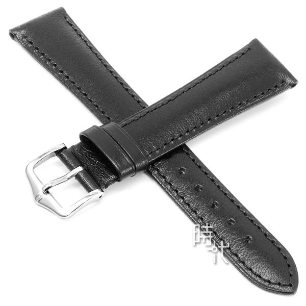 【海奕施 HIRSCH】04202050 黑色 小牛皮錶帶 Siena L 附工具 純手工光滑觸感 台南 時代鐘錶