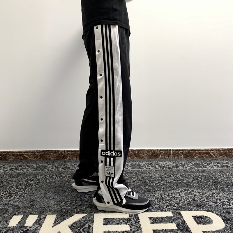 Adidas Originals 三葉草三線運動褲復古運動排扣黑色/藍綠DV1593 | 蝦皮購物