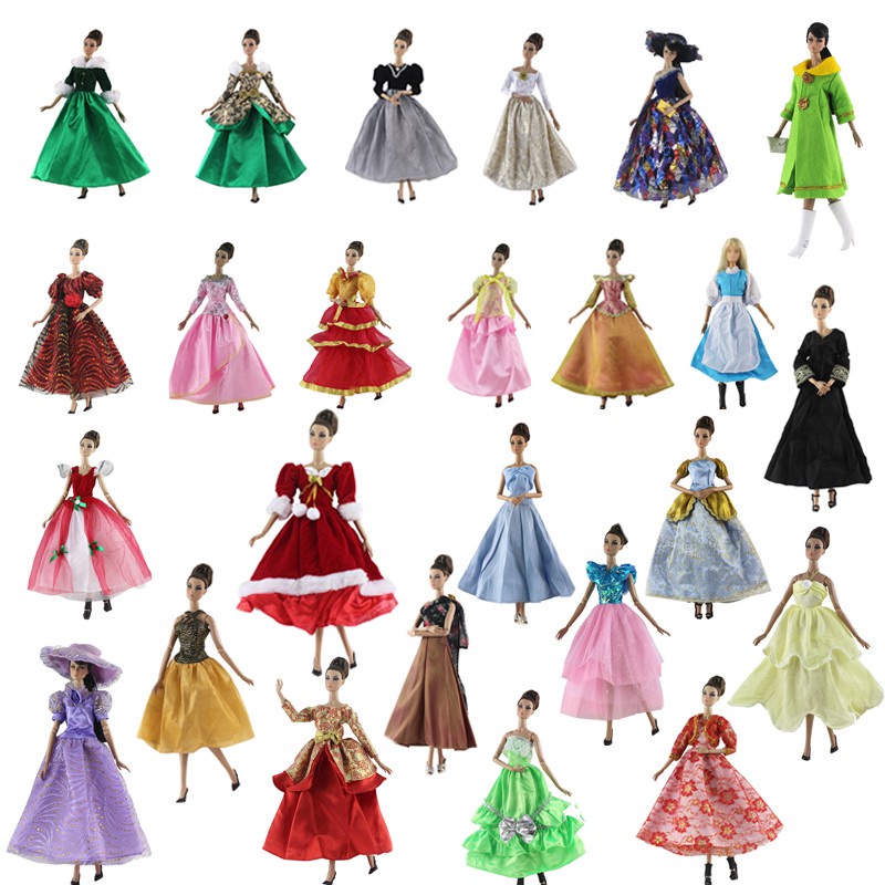 芭比娃娃衣服婚紗裙子 多款多色現貨 聖誕禮服 6分娃娃穿衣30釐米娃娃服裝禮服裙子
