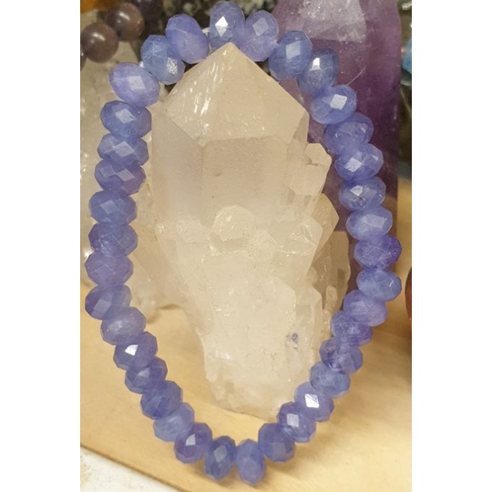 《阿紫水晶》天然坦桑石盤刻型手串