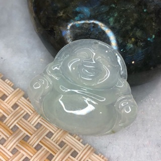 多寶晶石/天然翡翠A貨吊墜/翡翠彌勒佛/糯冰種翡翠/彌勒佛吊墜