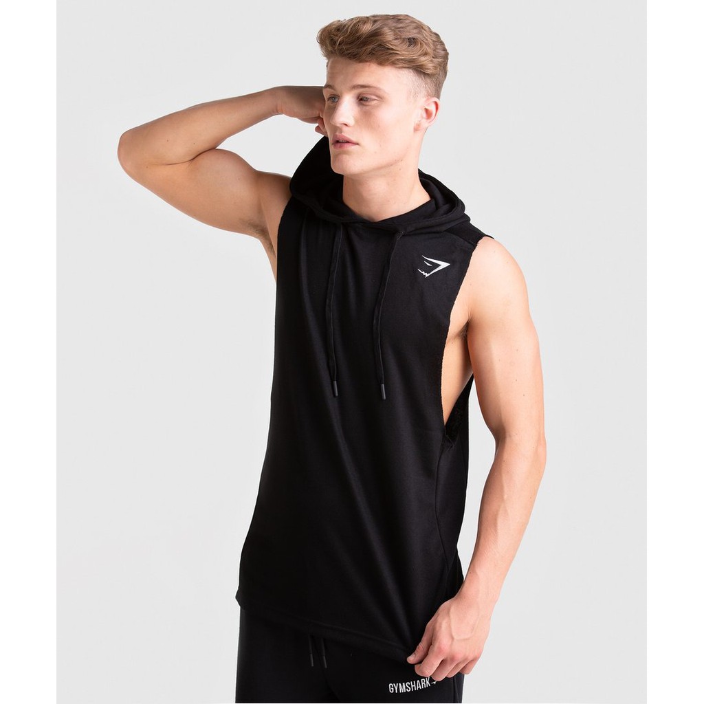 drop arm sleeveless hoodie