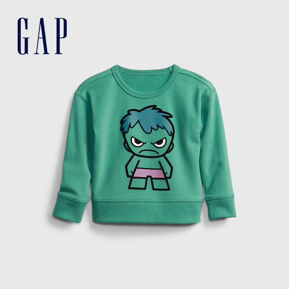 Gap 男幼童裝 Gap x Marvel漫威聯名 大學T-草綠色(862713)