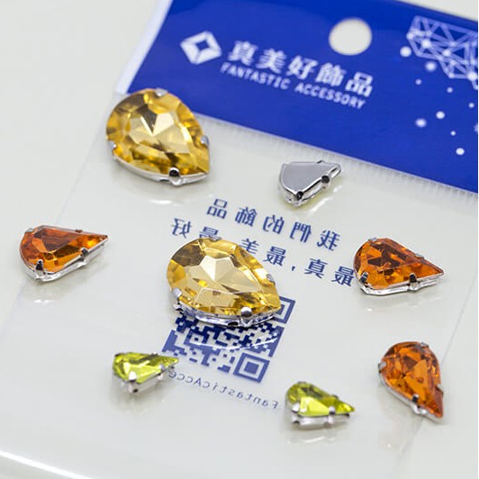 水滴爪鑽 眼淚水滴切割面壓克力爪鑽四孔可逢壓克力水鑽39色彩虹色系 蝦皮購物