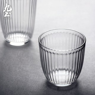 九土手工條紋玻璃酒水杯ins風日式透明玻璃杯酒杯家用錘紋玻璃水杯花茶杯冷飲果汁杯個人泡茶杯牛奶杯威士忌杯CUPR0545