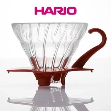 【HARIO】V60紅色玻璃濾杯 (1-2人/2-4人)