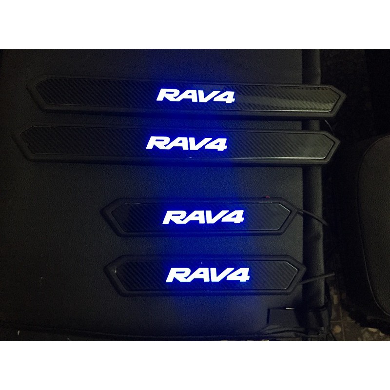 (柚子車舖) 豐田 2019 RAV4 5代 帶塑料 卡夢 LED 迎賓踏板 -可到府安裝 一組4入