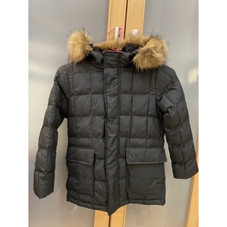 Uniqlo二手童裝長版厚羽絨外套（毛圈可拆）
