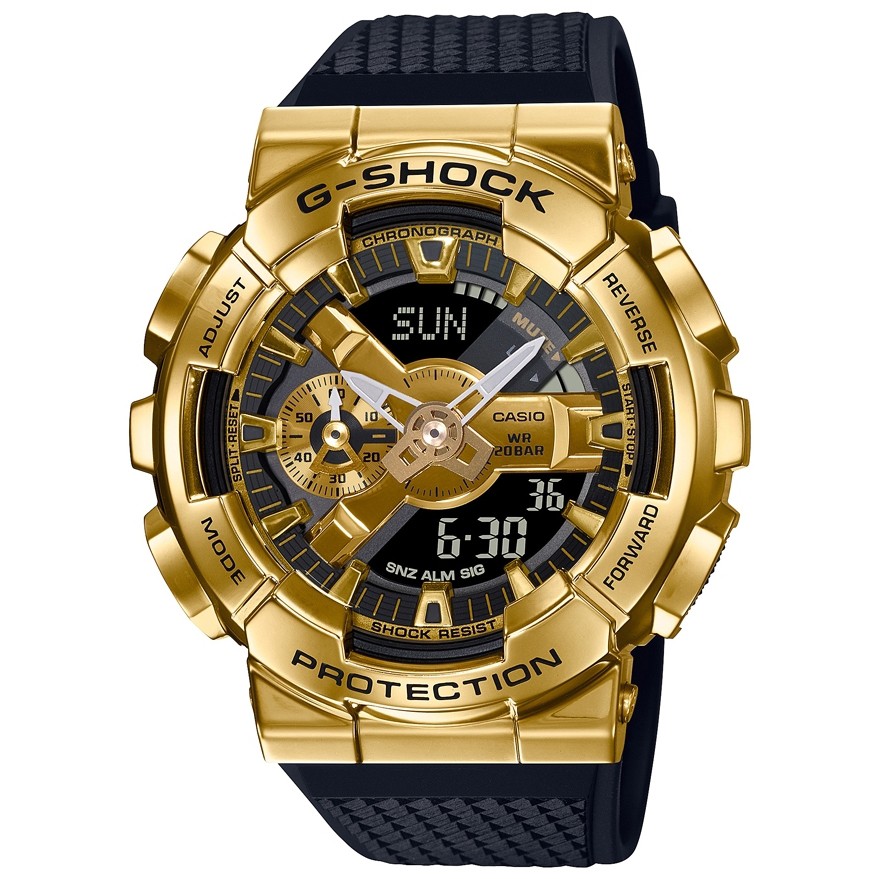 CASIO卡西歐 G-SHOCK 全金屬外殼-黑金48.8mm(GM-110G-1A9)