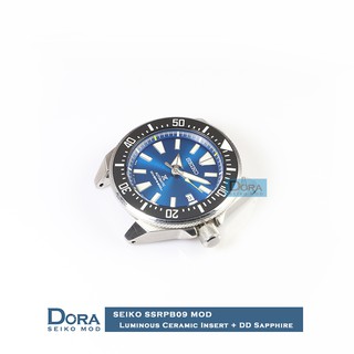 [Dora SEIKO MOD] SRPB09 Samurai 專用升級改裝套餐 / 藍寶石水晶 + 螢光綠陶瓷圈