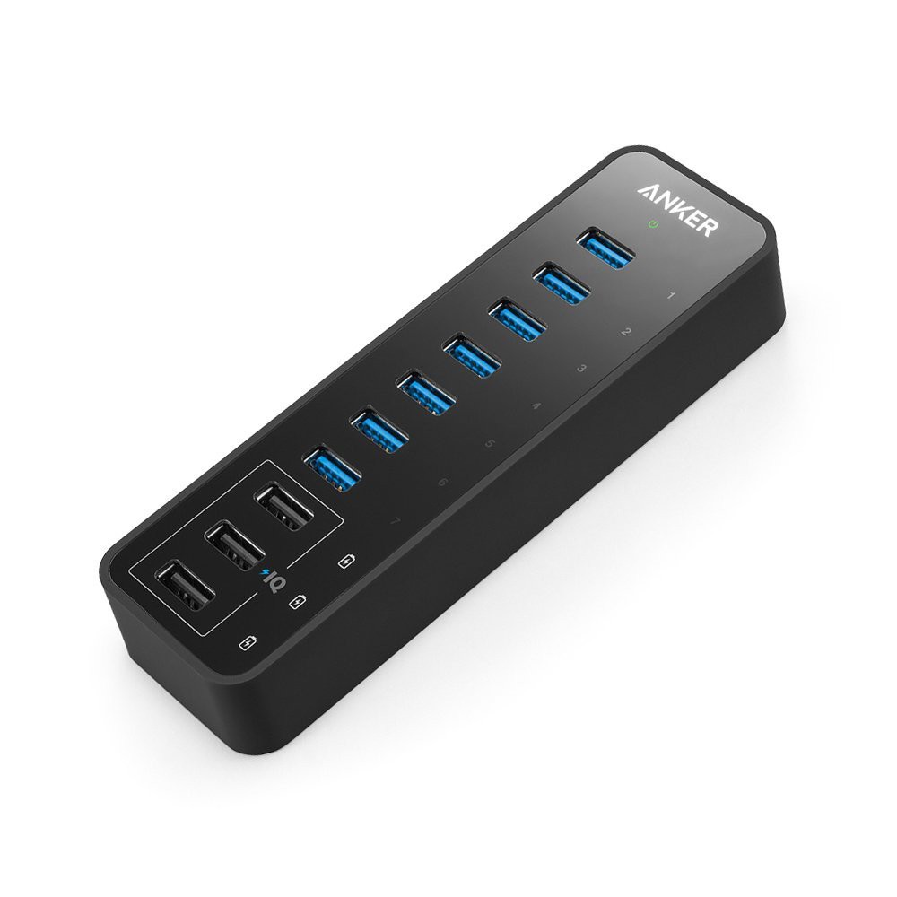 Anker 10孔 60W 集線器 USB 3.0 + PowerIQ 充電 USB-A Hub 10-Port