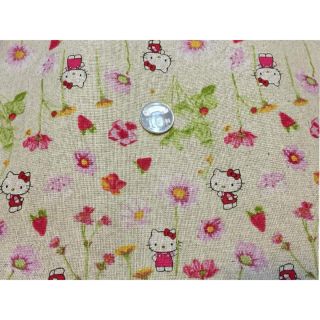 日本卡通布/日本版權布/日本棉麻： Hello Kitty（草莓）