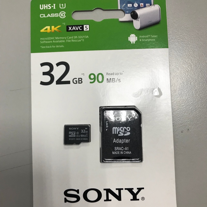 SONY 32G記憶卡 SR-32UY3A附轉卡 microSDXC 90mb/s