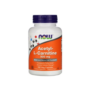 【Now_Foods】Acetyl-L-Carnitine乙醯左旋肉鹼500毫克100粒膠囊健美健力-nsports