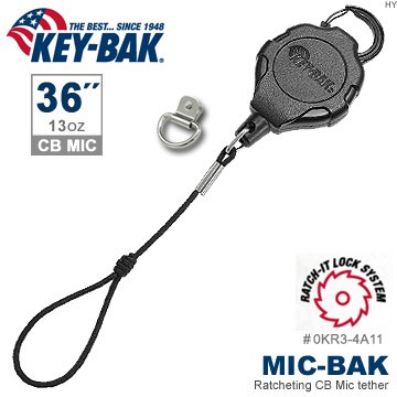 【DS醫材】美國KEY BAK MIC-BAK系列36" 鎖定伸縮繫繩-Mic耳麥(附扣環)-(公司貨)#0KR3-4A