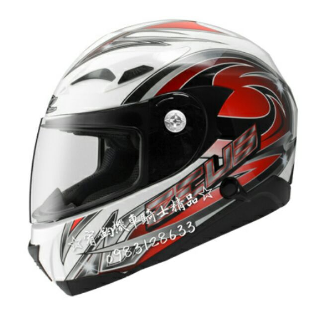 ☆宥鈞機車騎士精品☆ ZEUS 瑞獅 ZS-807A ZZ6白紅色 齒輪彩繪】內建墨片│內襯全可拆洗｜全罩式安全帽｜