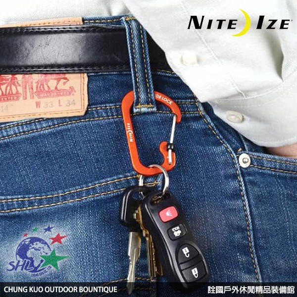 Nite Ize SlideLock Aluminum 3號鋁製帶鎖D型扣環 / 多色可選 / CSLA3 【詮國】