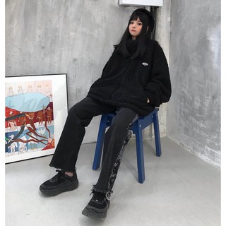 <Shopdcc>🇰🇷韓國 自訂款 羊羔毛 顆粒絨 立領 衝鋒 小賈 外套 絨毛 保暖 大毛毛 奶油 熊熊