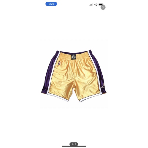 Mitchell &amp; Ness湖人Kobe 蛇鱗紋雙面穿 Au Shorts HOF1996-16Road size:L