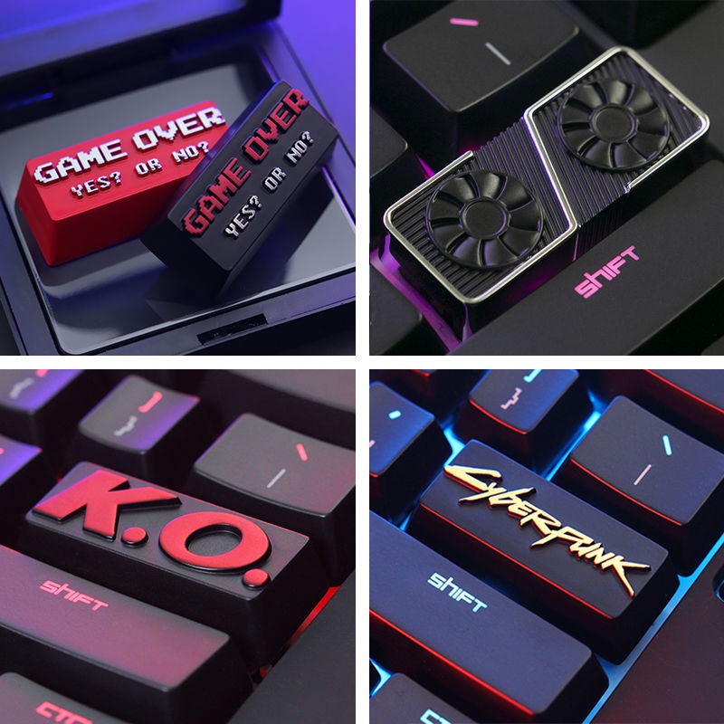 Lemon 機械鍵盤回車鍵帽鋅鋁合金屬個性鍵帽rtx3060ti遊戲顯卡gameover 多種款式 蝦皮購物