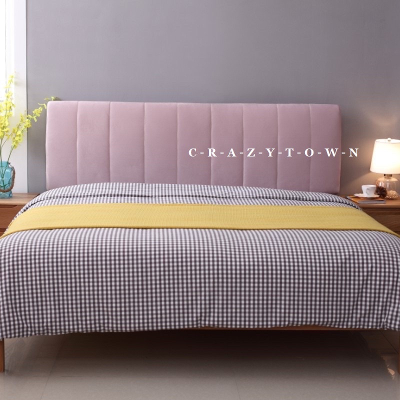 C - R - A - Z - Y　荷蘭絨布床頭片靠墊軟包墊床頭片靠墊粉色床頭片雙人床靠背枕可拆洗法蘭絨布床頭套尺寸訂製