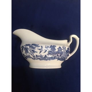 收藏品CHURCHILL Blue Willow船形醬汁盅340ml(全新品、英國製造）