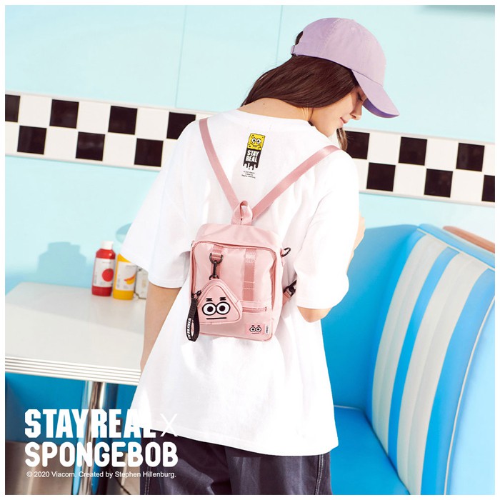 【紅心包包館】STAYREAL x SpongeBob 派大星迷你後背包 BB20007 粉紅 側背包/後背包