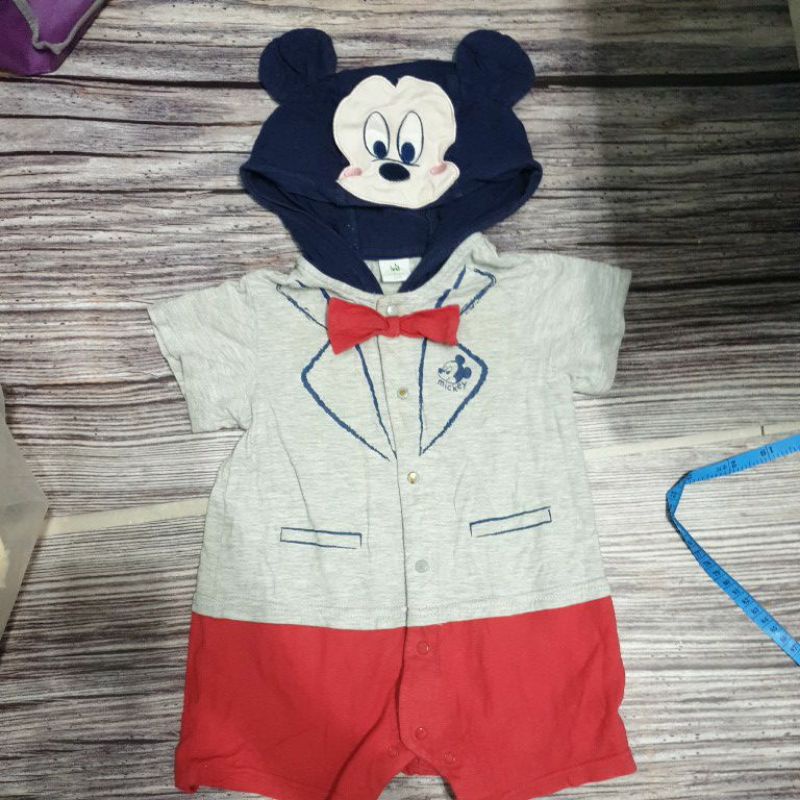 麗嬰房12m 短袖連身裝 嬰幼兒連身衣 夏季服裝 迪士尼 米奇造型