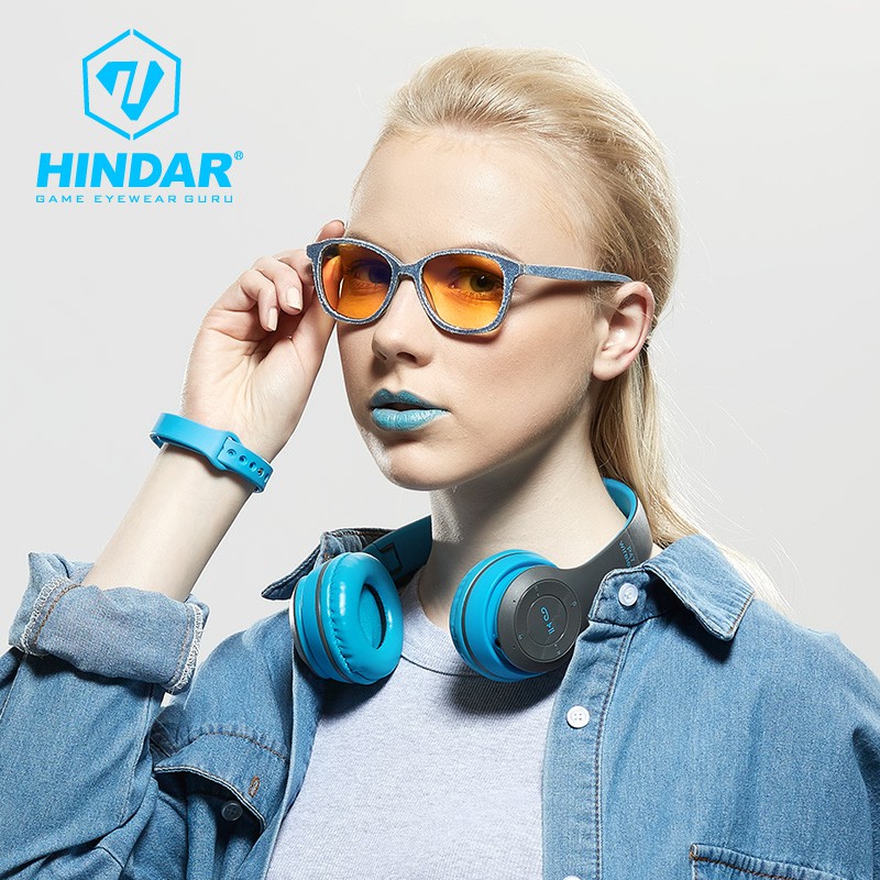 HINDAR復古防藍光眼鏡電腦鏡 防輻射眼鏡電競游戲護目鏡女HGA082