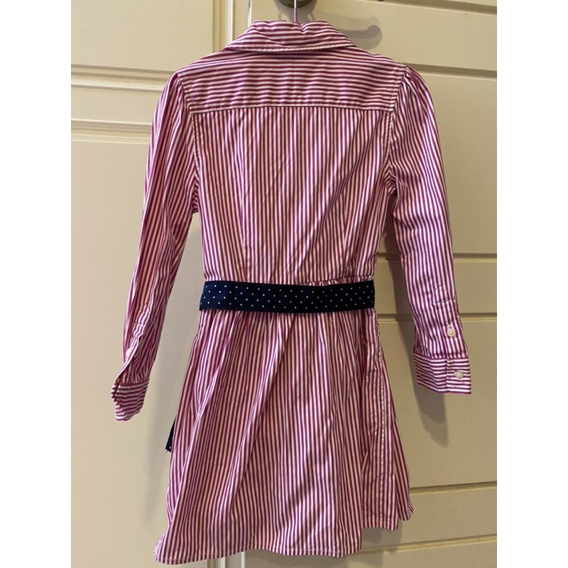 正版免運費POLO Ralph Lauren女童長袖洋裝,4歲粉色,九成新