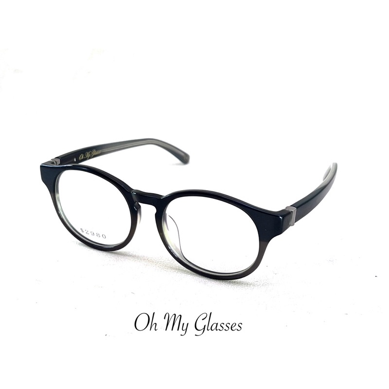 【本閣】Oh my glasses AA005 日式風光學眼鏡圓膠框 灰漸層色彈簧鏡腳 tomford lindberg