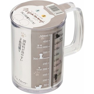 【168JAPAN】日本製 貝印 KAI Nyammy 貓咪量杯 500ml