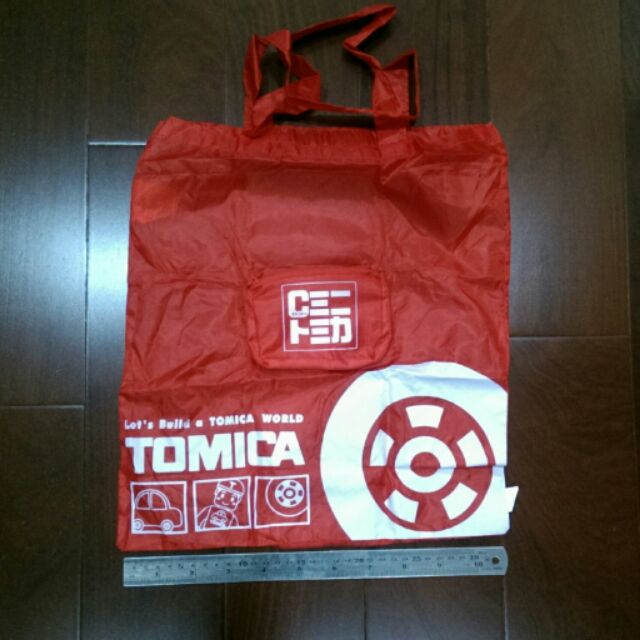 TOMICA經典Logo紅色環保收納折疊尼龍購物袋
