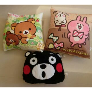 中大型抱枕靠腰枕Rilakkuma& 卡赫娜拉& 熊本熊