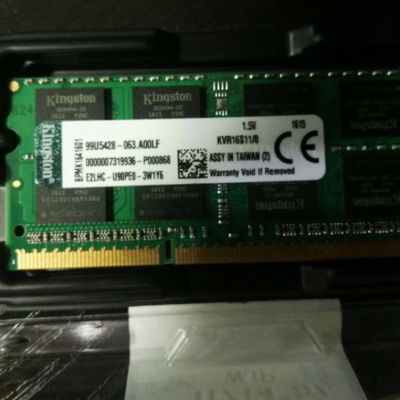 金士頓 DDR3 1600 8GB 1.5V kingston 8G NB 筆記型 非低電壓