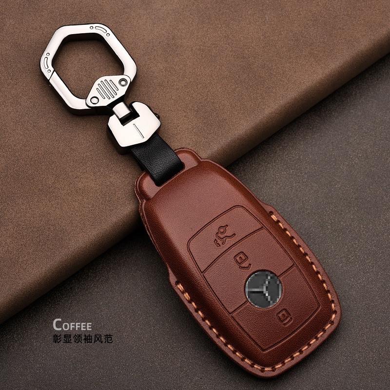 BENZ賓士新款鑰匙皮套 真皮鑰匙皮套 牛皮鑰匙套
