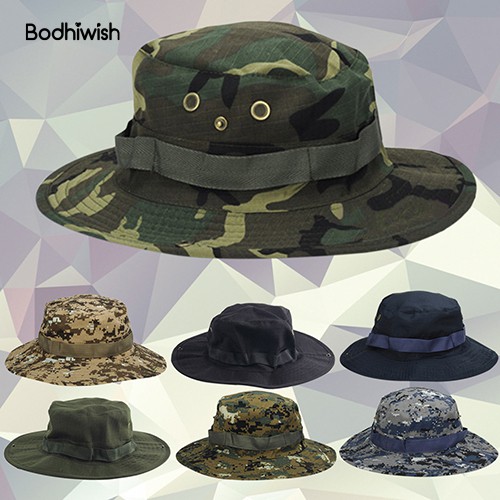 ⛳⛳bodhiwish戶外店👍 奔尼帽 太陽帽扣合式寬邊多用途迷彩斗篷狩獵帽