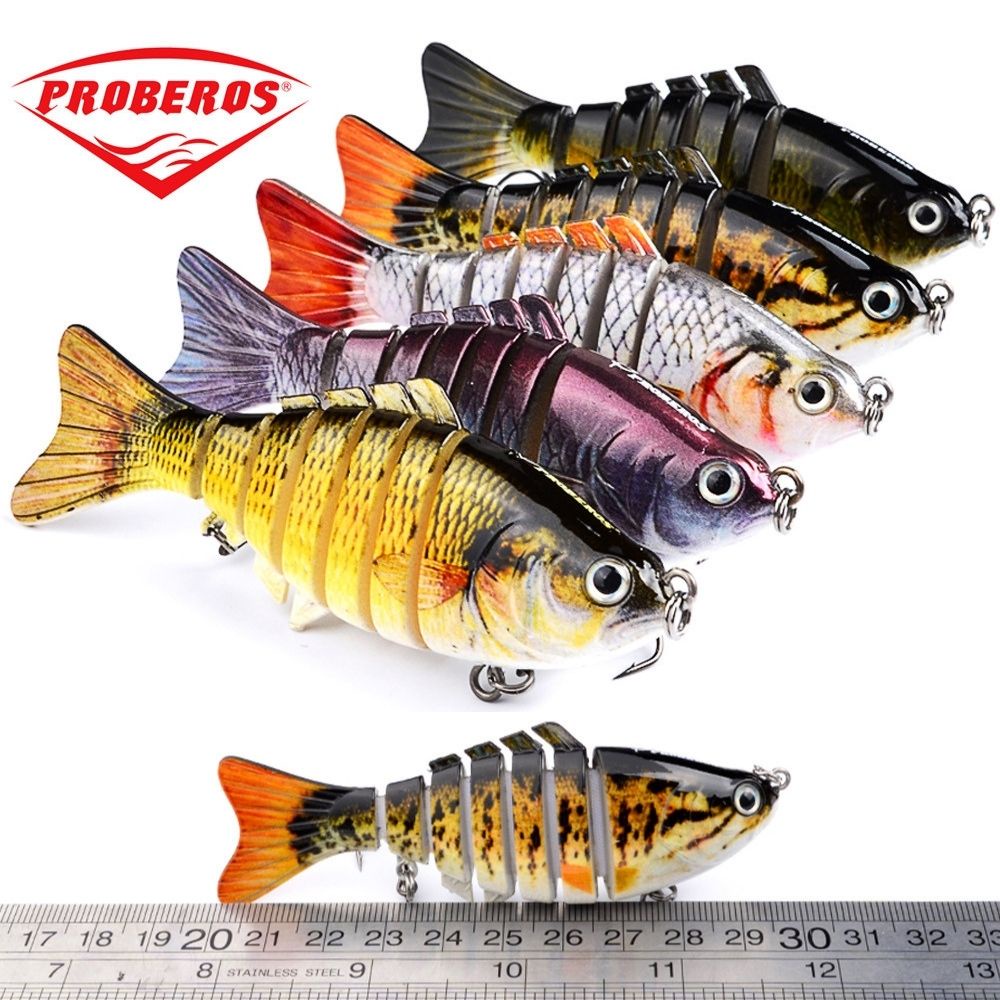 Proberos 多節釣魚魚餌1個裝搖擺魚餌6 7節魚餌泳姿靈動9 10cm 11 15 5g 6 優質魚鉤 蝦皮購物
