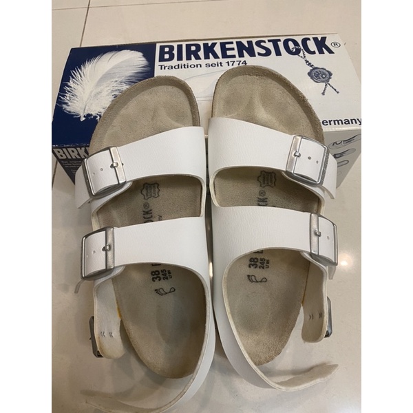 birkenstock Milano勃肯鞋百搭白兩條涼鞋