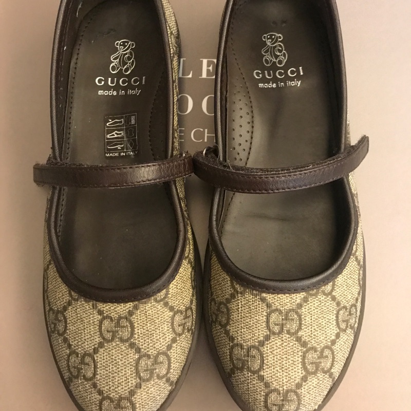 ［愛美達人🕶便宜出清］專櫃正貨 二手Gucci 女童鞋（21.5cm)