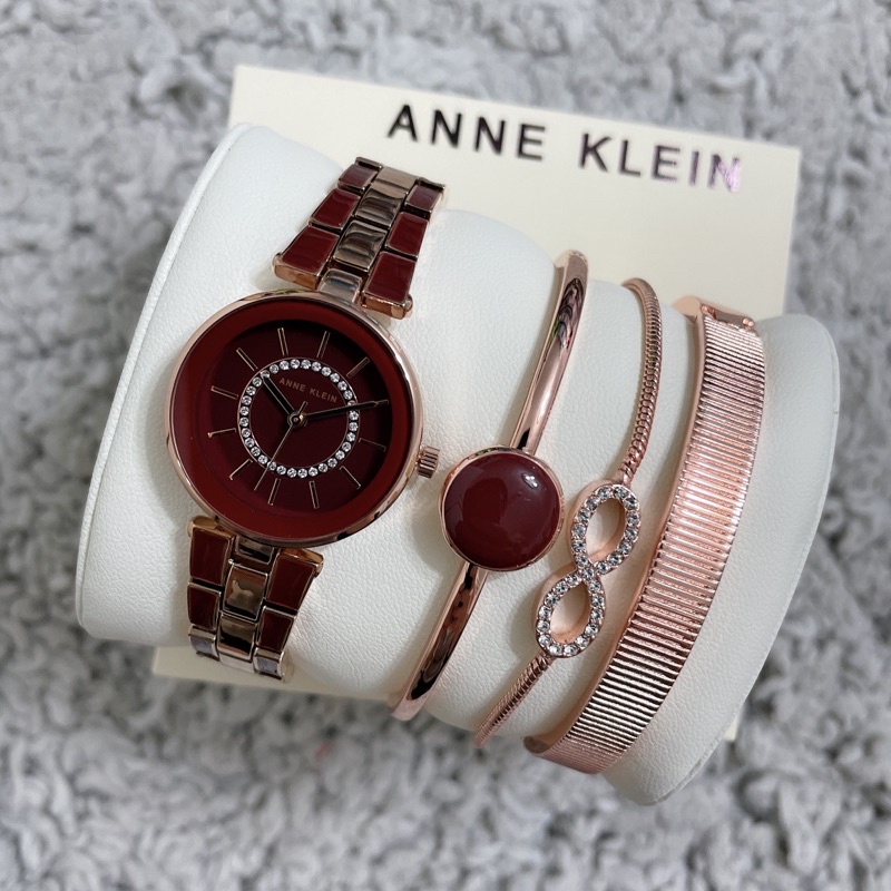 Anne Klein 時尚經典手環+手錶禮盒 4件組