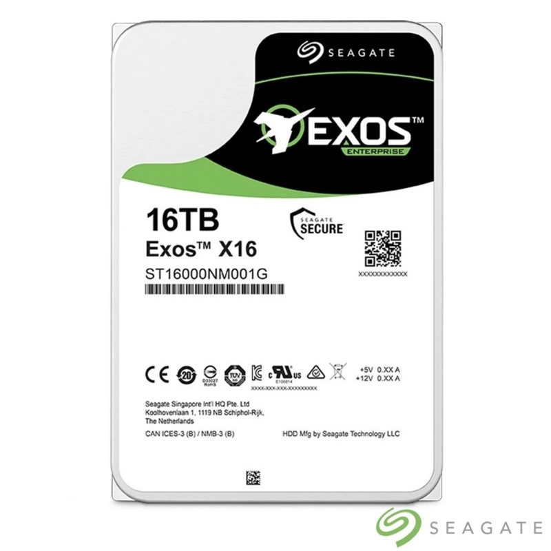 Seagate企業級 氦氣碟 全新 EXOS X16 16TB ST16000NM001G 現貨 1年保固 刷卡/免運