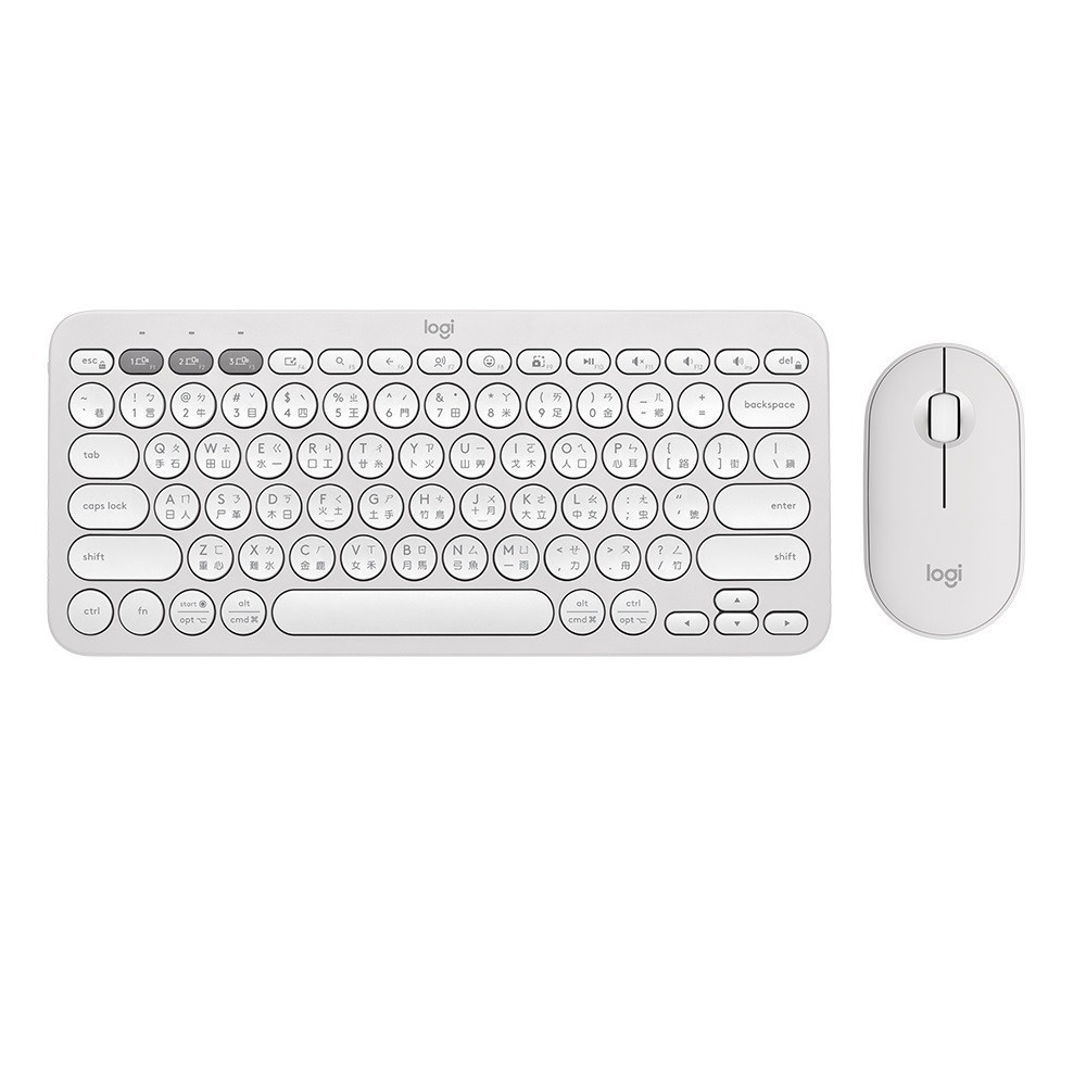 【Logitech 羅技】Pebble 2 Combo 無線藍芽鍵盤滑鼠組 珍珠白 現貨 廠商直送